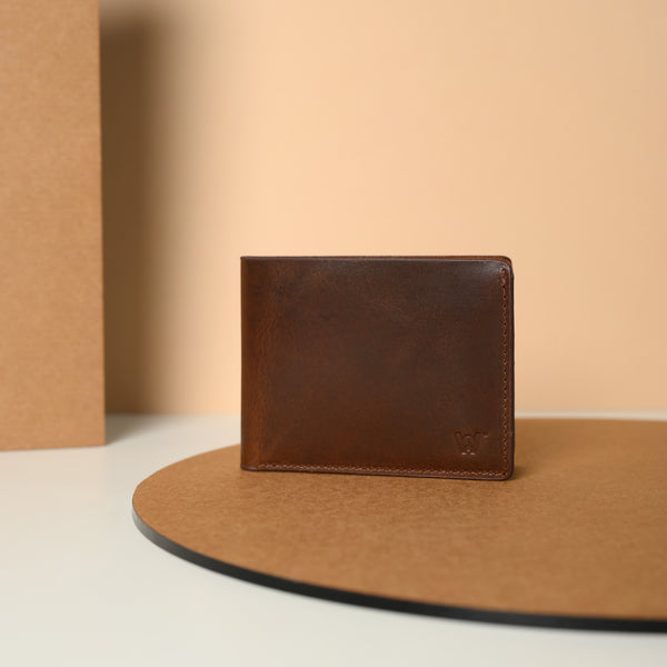 Waultt Bold Textured Brown Leather Bifold  Wallet for Men