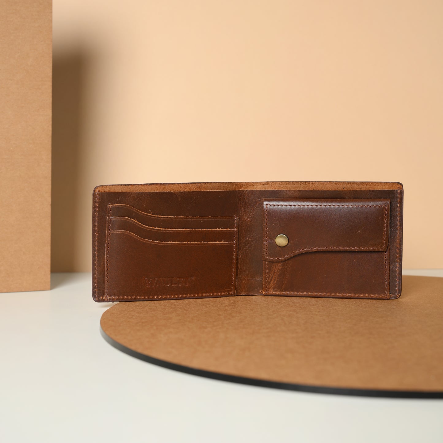 Waultt Bold Textured Brown Leather Bifold  Wallet for Men