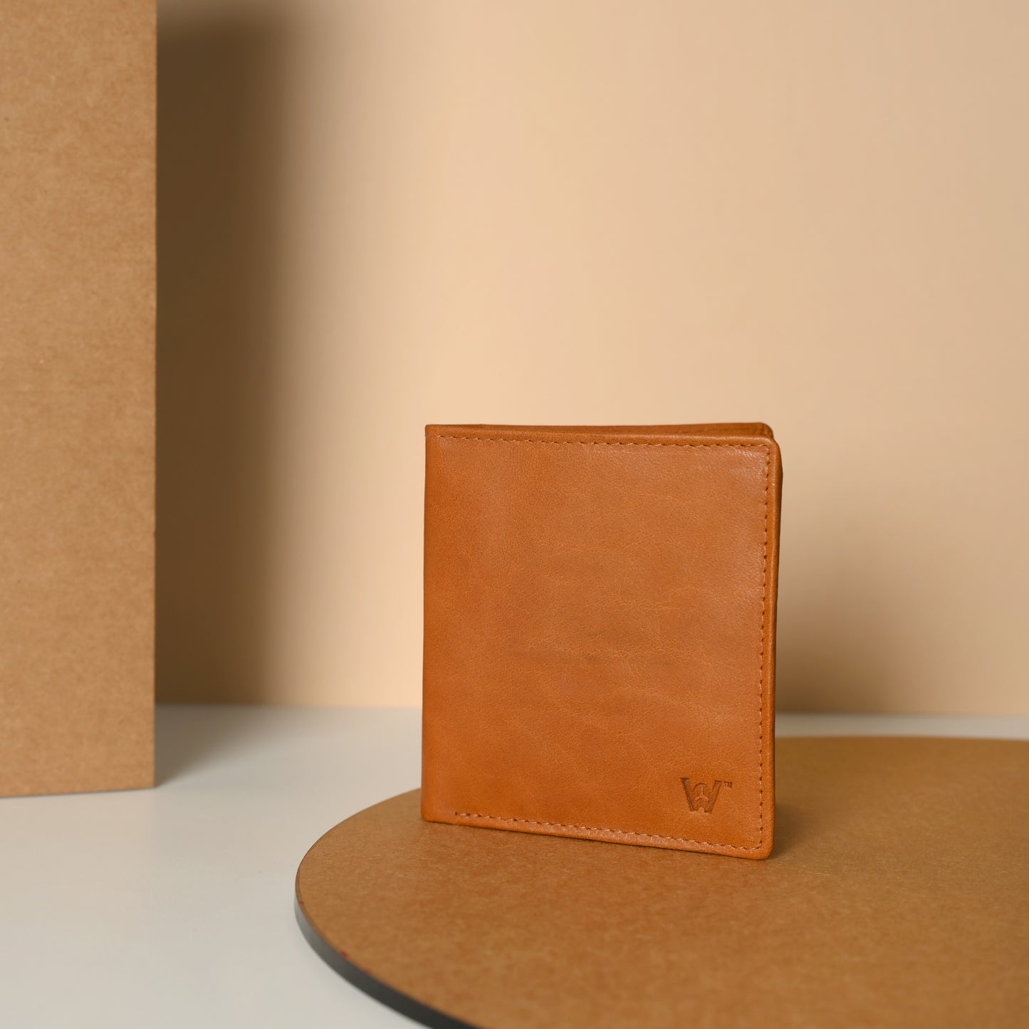 Waultt Sleek Notecase Tan Leather Bifold  Wallet for Men