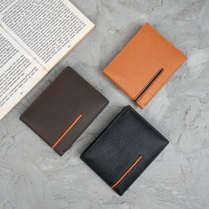 Waultt Luxurious Tan Leather Bifold Wallet for Men